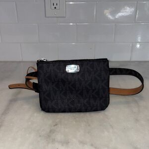 Michael Kors Crossbody Bag Purse Signature Monogram Coated Canvas Belt Bag